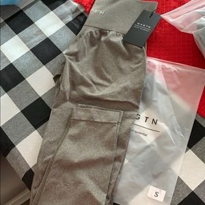 NVGTN khaki green seamless leggings size small.